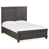 Solid Wood Queen Panel Bed in Onyx