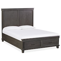 Solid Wood Queen Storage Bed in Onyx