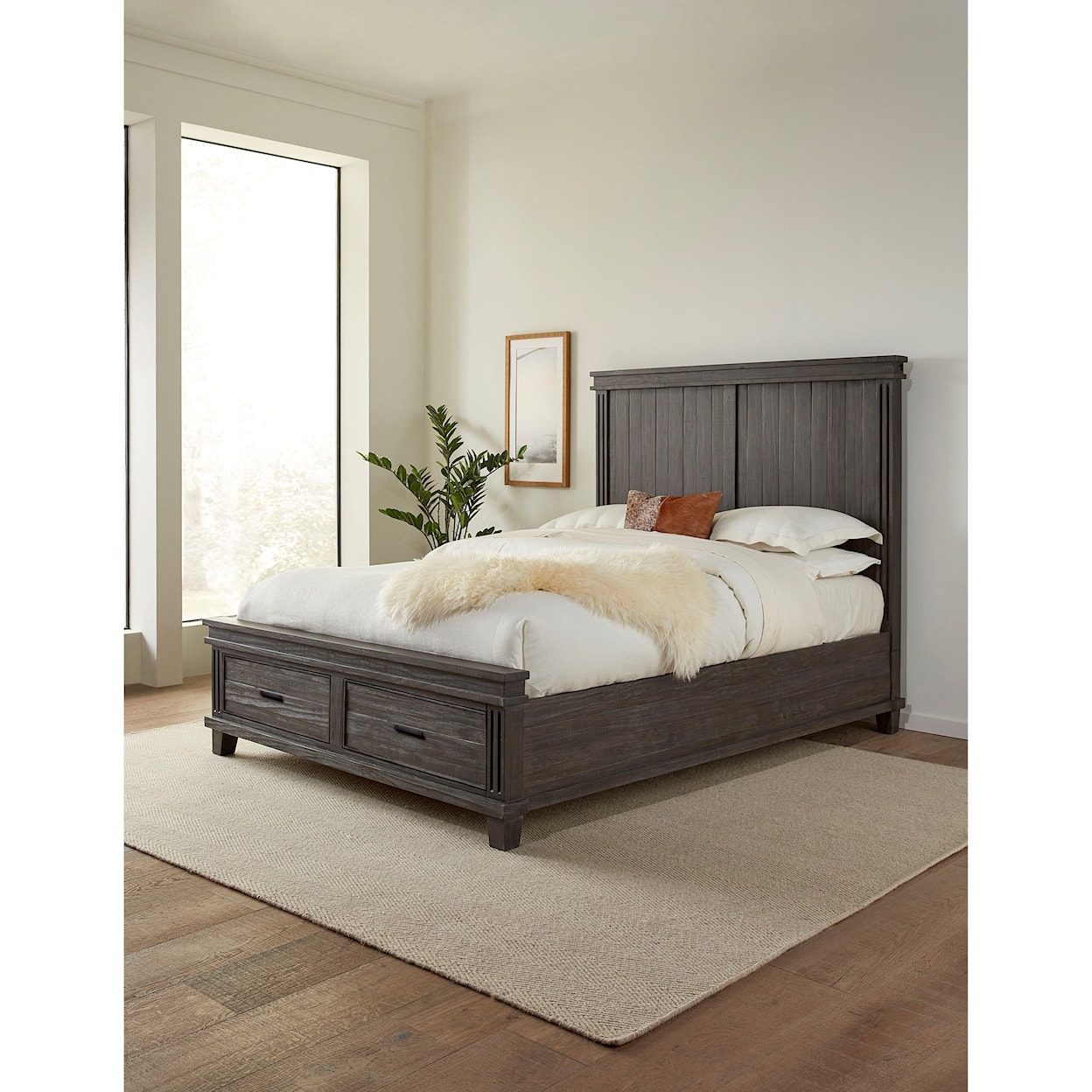 Modus International Hampton Bay Queen Storage Bed in Onyx