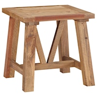Reclaimed Wood Square Side Table in Rustic Tawny