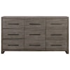 Modus International Hearst Solid Wood 9-Drawer Dresser in Sahara Tan