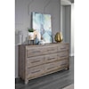 Modus International Hearst Solid Wood 9-Drawer Dresser in Sahara Tan