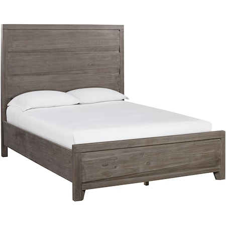 Solid Wood King Panel Bed