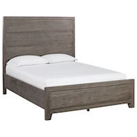 Solid Wood King Panel Bed in Sahara Tan