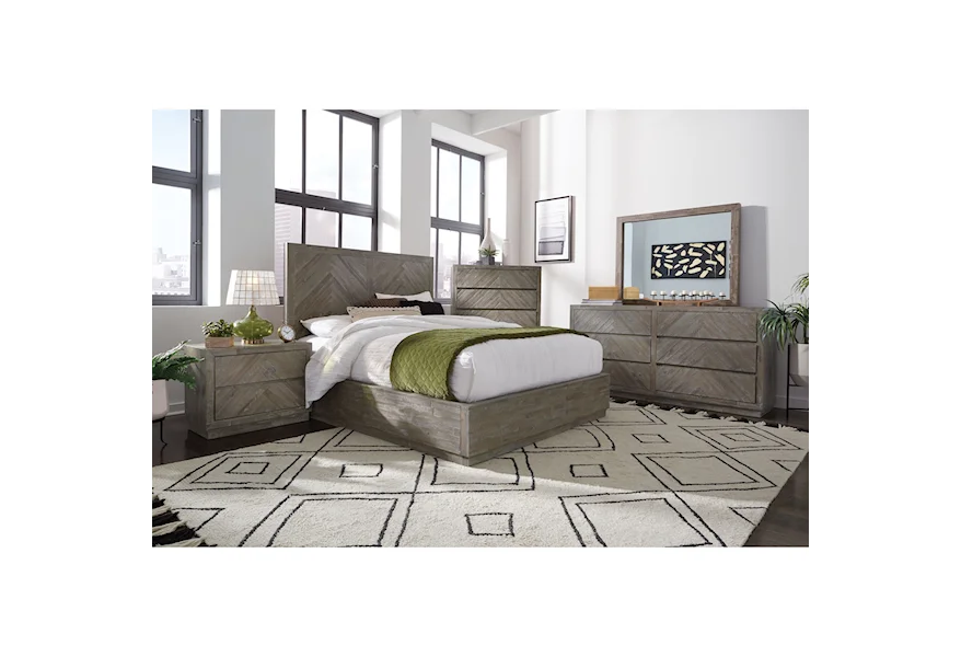Herringbone Full Bedroom Group by Modus International at Reeds Furniture