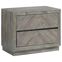 Contemporary 2-Drawer Nightstand in Rustic Latte Finish