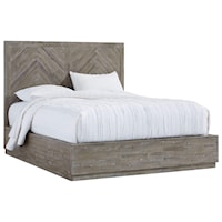Contemporary Queen Platform Bed in Rustic Latte Finish