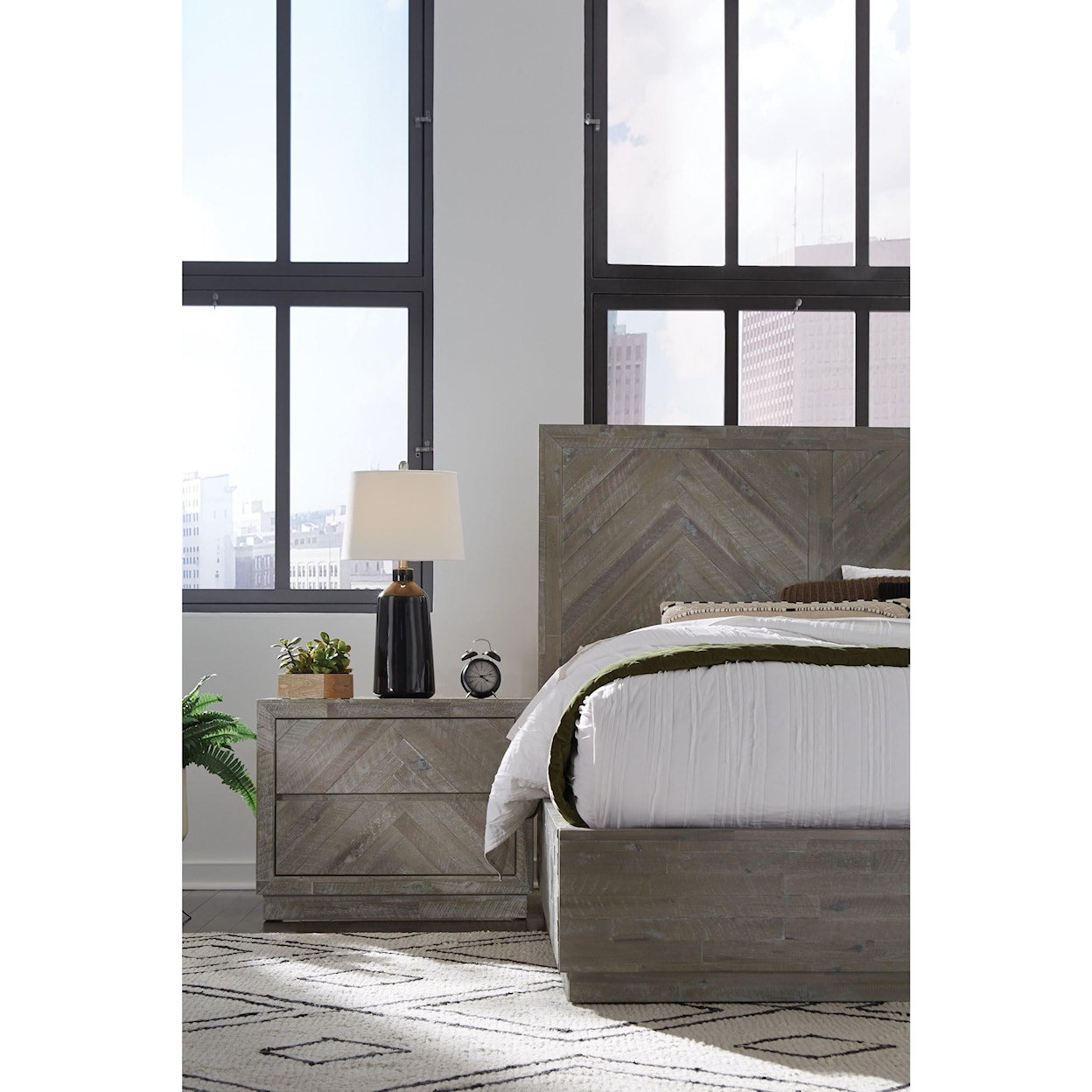 Modus International Herringbone Queen Platform Bed