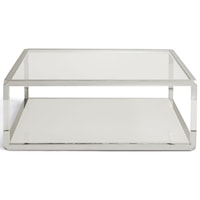 Glam Square Coffee Table with Glass Top