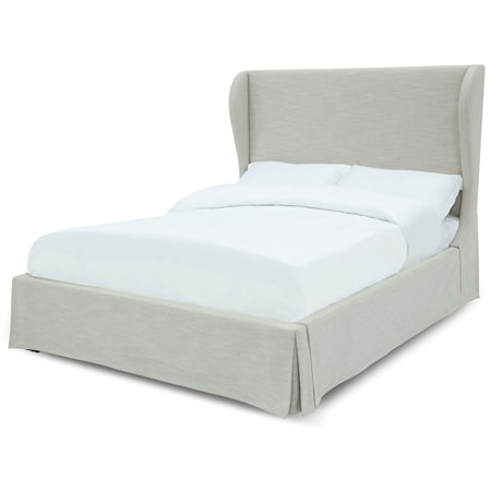 Hera Queen Upholstered Skirted Panel Bed