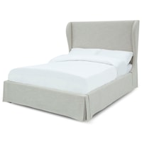 Hera Full Upholstered Skirted Storage Panel Bed in Oatmeal