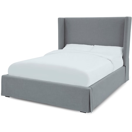 Cresta Queen Upholstered Skirted Panel Bed 