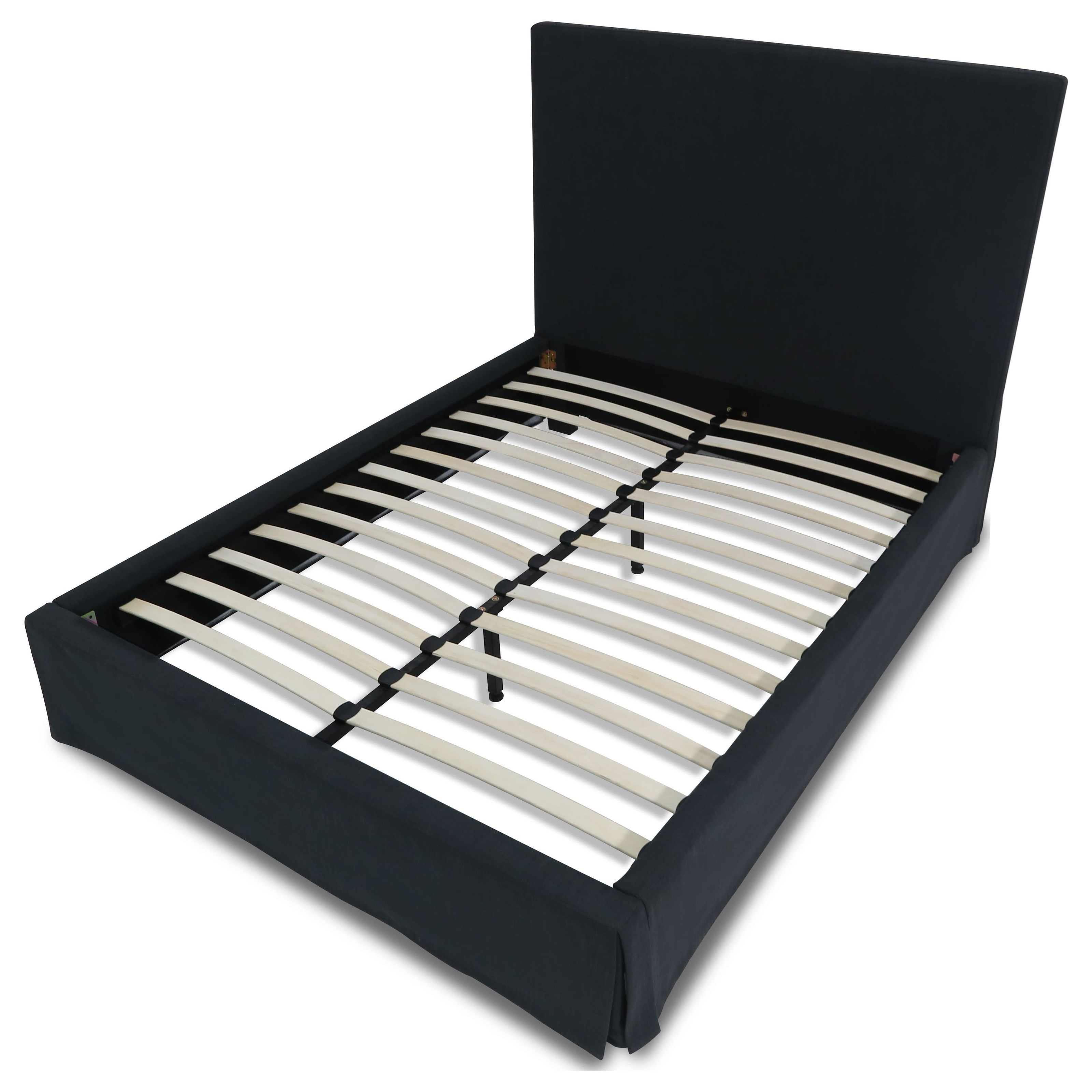 Modus Furniture Juliette Cheviot Queen Upholstered Skirted Panel Bed