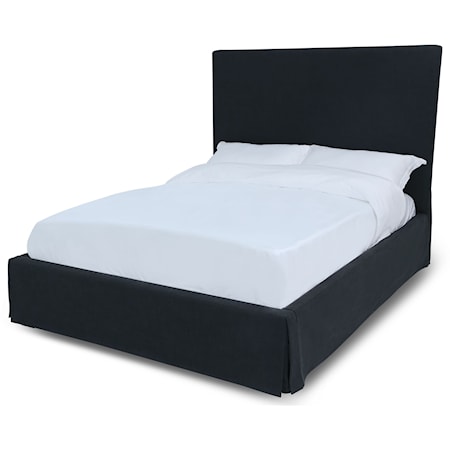 Cheviot King Upholstered Skirted Panel Bed
