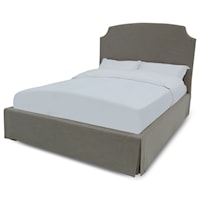 Laurel Full Upholstered Skirted Panel Bed in Wheat
