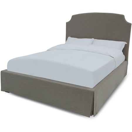 Laurel King Upholstered Skirted Panel Bed