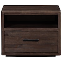 Transitional Nightstand with Drawer and Open Shelf