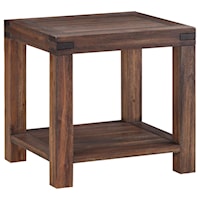 Solid Wood Rectangular End Table