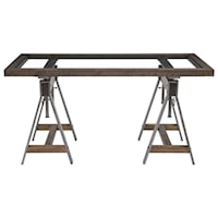 Industrial Adjustable Desk with Double Pedestal Base