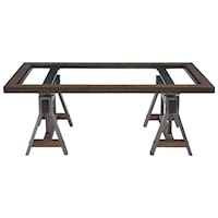Industrial Coffee Table with Adjustable Height