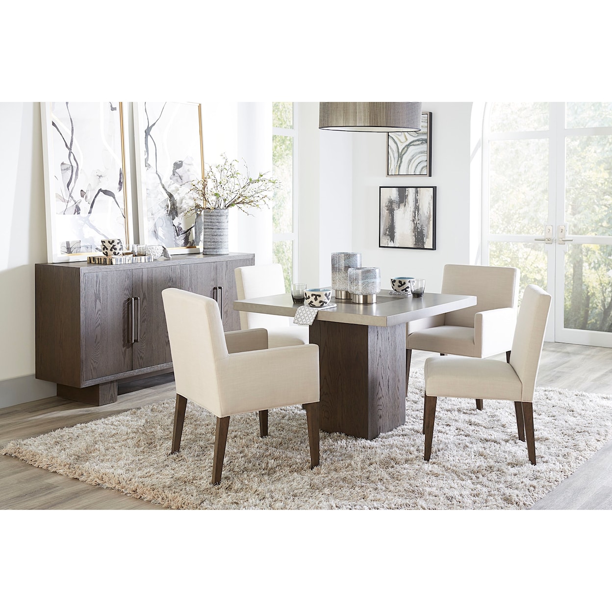 Modus International Modesto 5-Piece Concrete Table Set