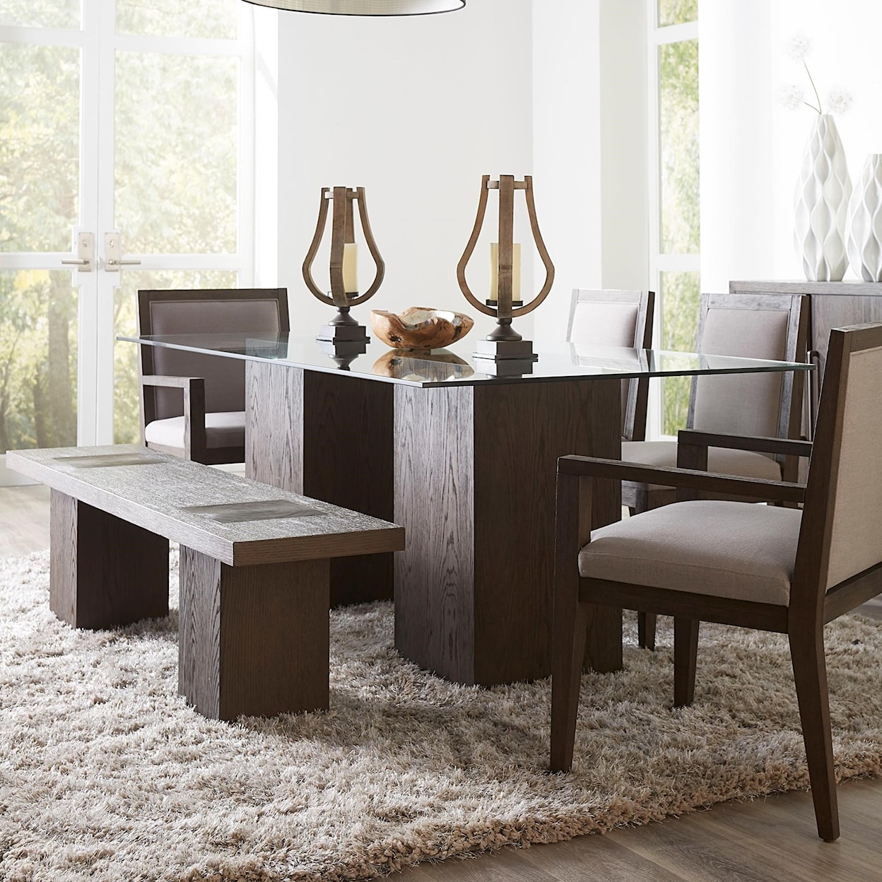 Modus International Modesto 6-Piece Table Set with Bench