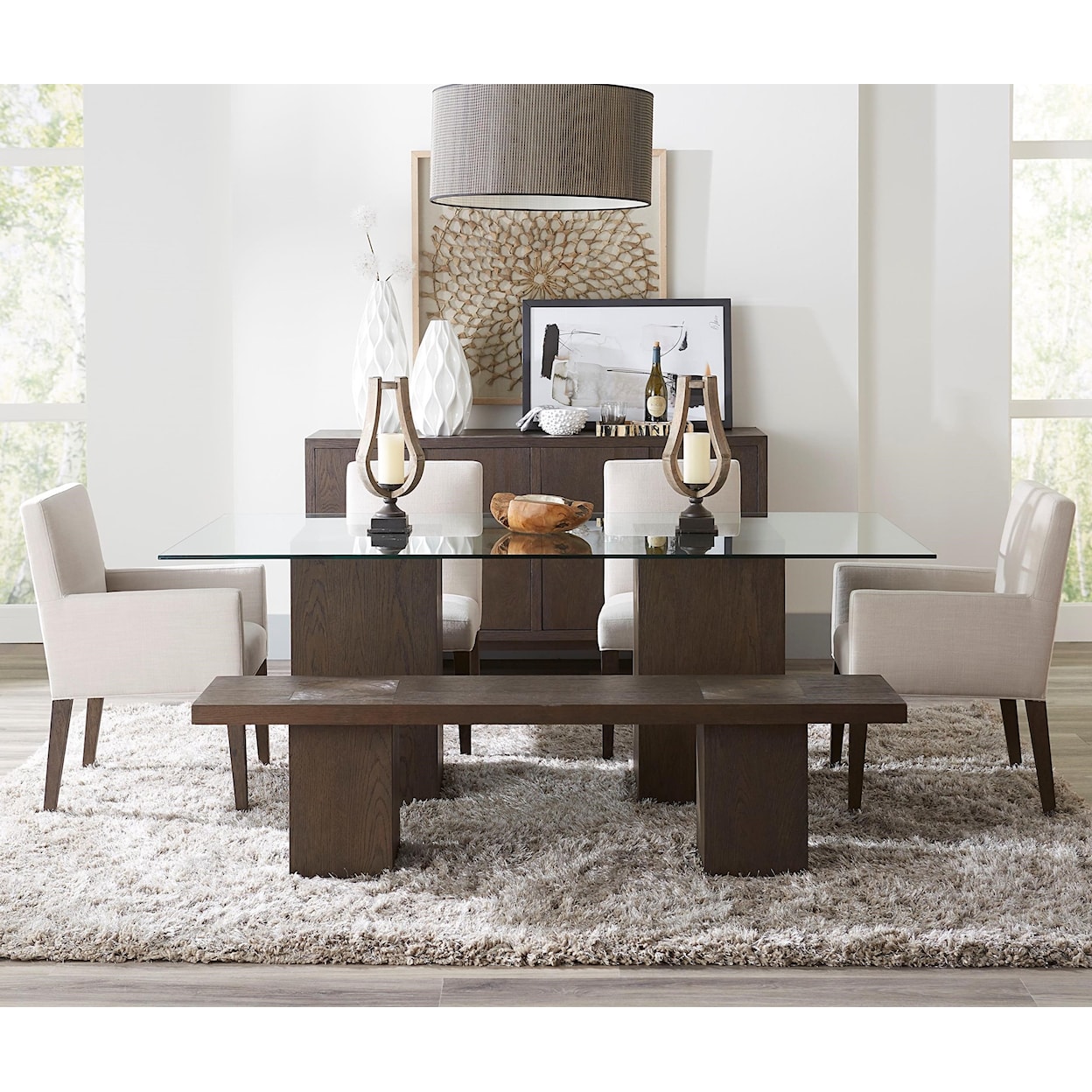 Modus International Modesto 6-Piece Table Set with Bench