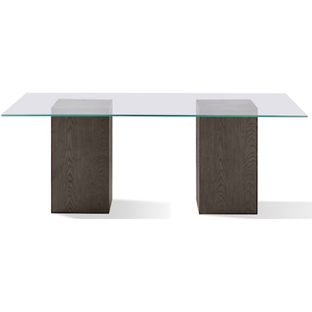 Rectangular Glass Table in French Roast