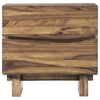 Contemporary 2-Drawer Solid Wood Nightstand
