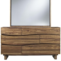Contemporary 6-Drawer Solid Wood Dresser with Felt Lined Top Drawers