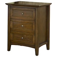 Shaker Style 3-Drawer Nightstand Made from Solid Mahogany