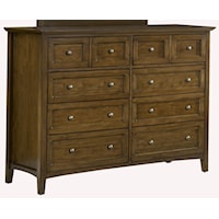 Shaker Style 8-Drawer Dresser Made from Solid Mahogany