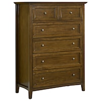 Shaker Style 5-Drawer Chest Made From Solid Mahogany