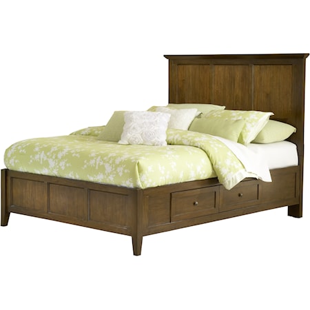 Queen Shaker Style Storage Bed Made from Solid Mahogany