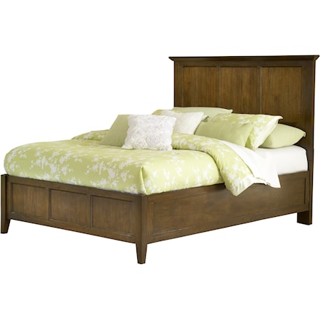California King Shaker Style Low-Profile Bed Made with Solid Mahogany