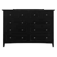 Shaker Style 8-Drawer Dresser Made from Solid Mahogany