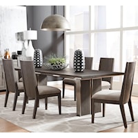 Contemporary 7-Piece Table and Chair Set in Thunder Grey Finish