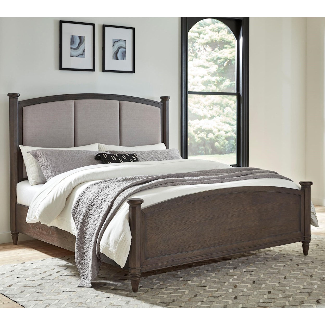 Modus International Sophie Queen Upholstered Bed in Dark Roast