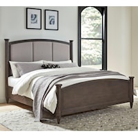 King Upholstered Bed in Dark Roast