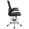 Modway Home Office Attainment Vinyl Drafting Chair In Black