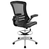 Modway Home Office Attainment Vinyl Drafting Chair In Black