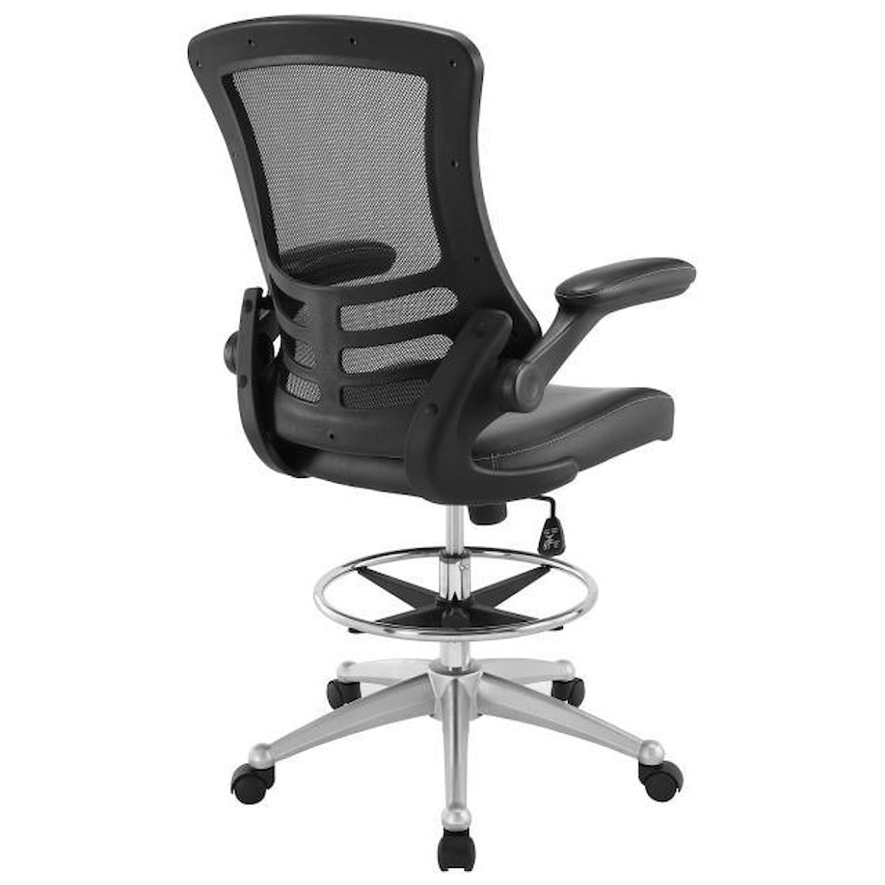 Modway Home Office Attainment Vinyl Drafting Chair In Black