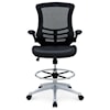 Modway Home Office Attainment Vinyl Drafting Chair In Black