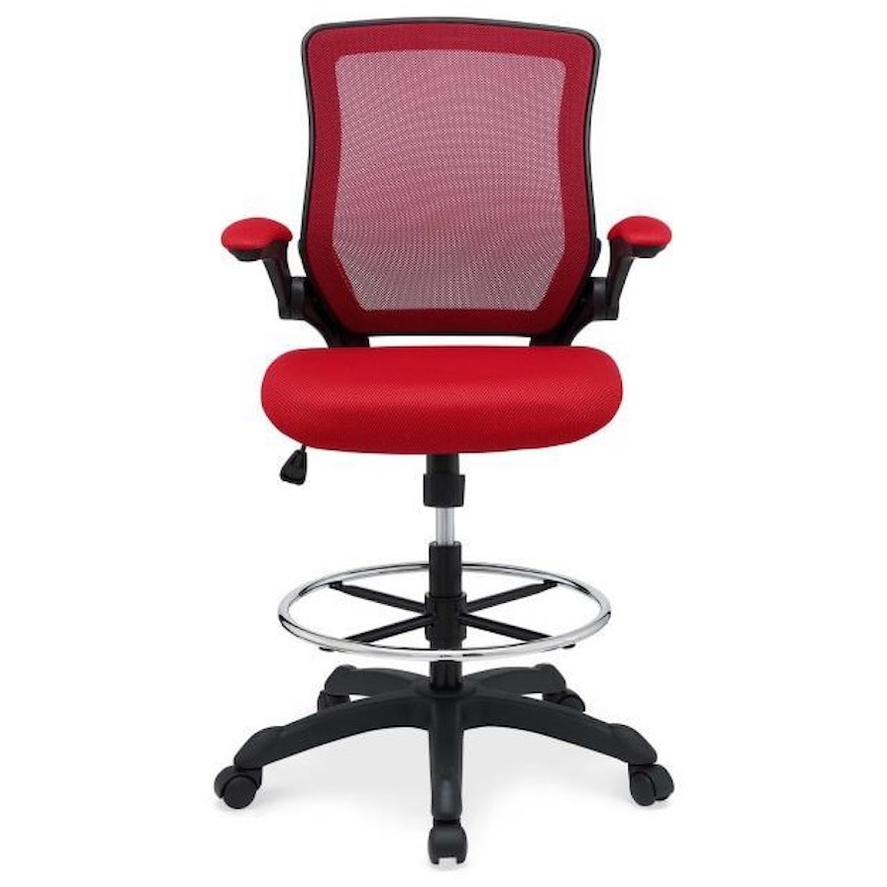 Modway Home Office Veer Drafting Chair In Red