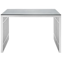 Gridiron Stainless Steel Office Desk In Silver
