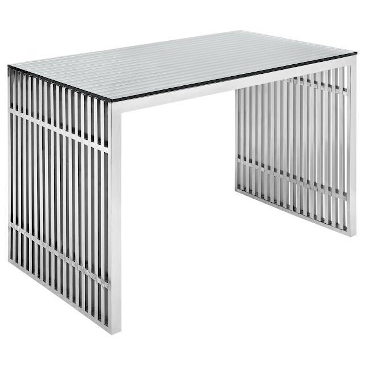 Modway Home Office Gridiron Stainless Steel Office Desk