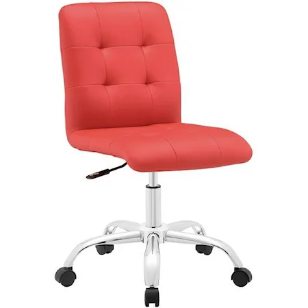 Prim Armless Mid Back Office Chair In Red