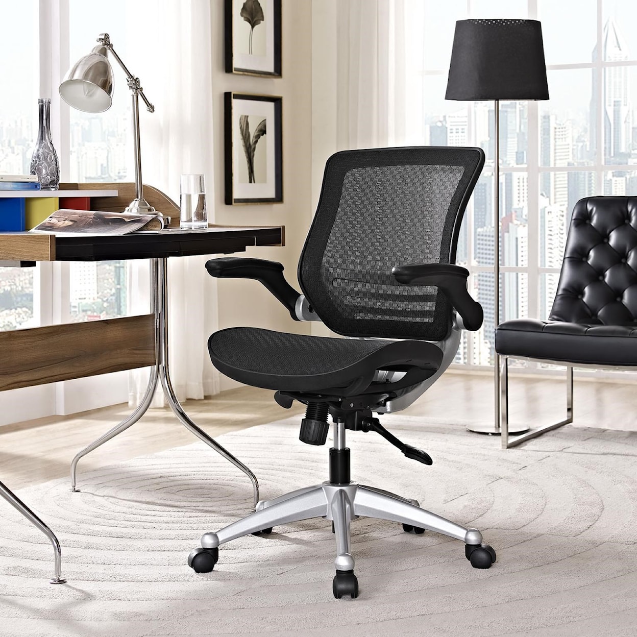 Modway Home Office Edge All Mesh Office Chair In Black