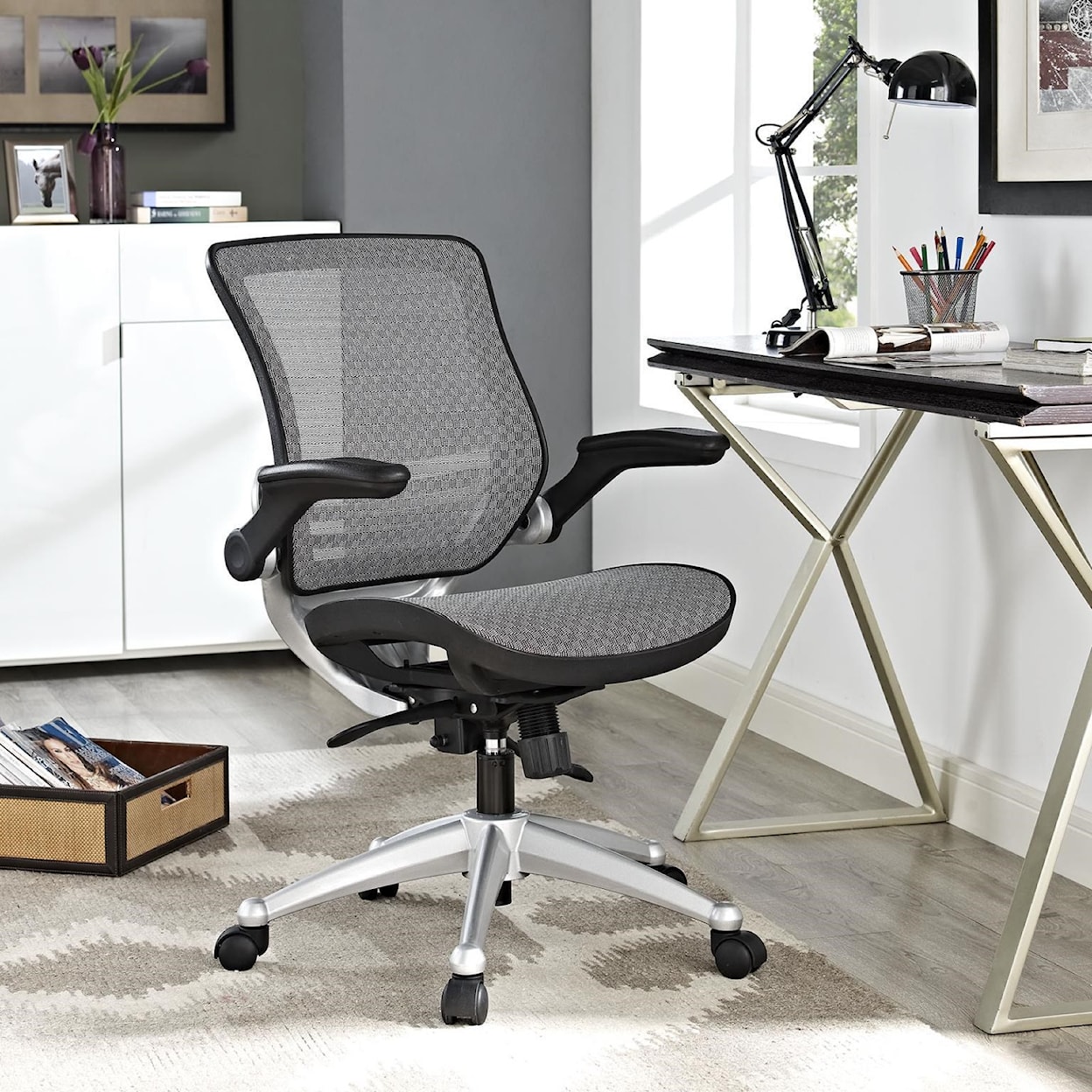 Modway Home Office Edge All Mesh Office Chair In Gray