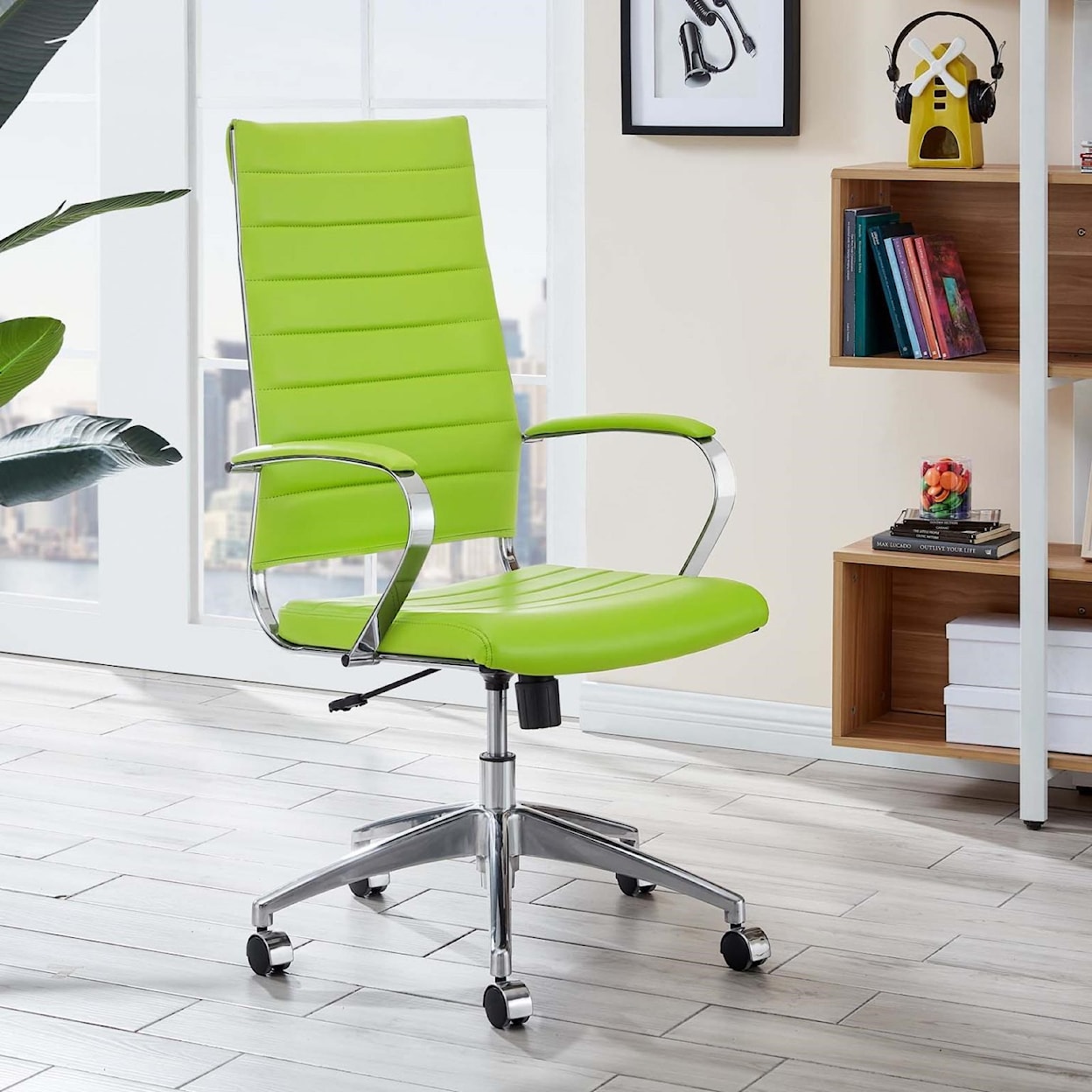 Modway Home Office Jive Highback Office Chair In Bright Green